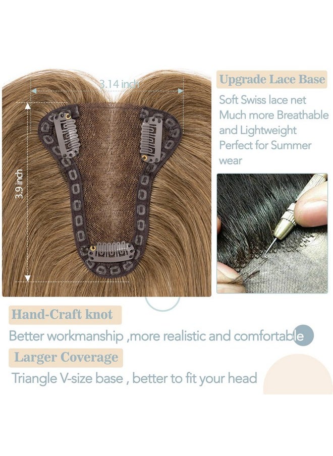 S-noilite - Noilite Hair Toppers For Women Real Human Hair Upgrade Lace Base Hair Toppers For Women With Thinning Hair Topper Hair Pieces Hair Loss Cover No Bangs 10 Inch 06 Light Brown - Image 1