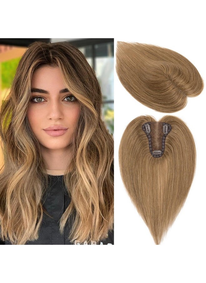 S-noilite - Noilite Hair Toppers For Women Real Human Hair Upgrade Lace Base Hair Toppers For Women With Thinning Hair Topper Hair Pieces Hair Loss Cover No Bangs 10 Inch 06 Light Brown - Image 1