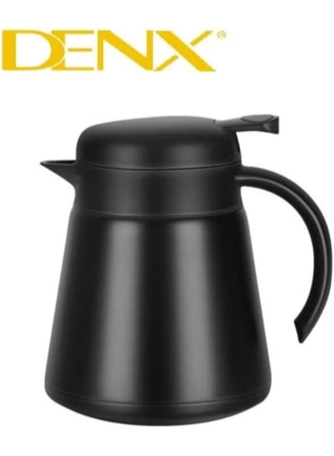 DENX Insulated Coffee & Tea Thermos DX2036 – 880ml Double-Wall Stainless Steel Flask with 2 Cups, Hot for 12 Hours, Cold for 24 Hours, Leak-Resistant Wide Spout, Black - Image 4
