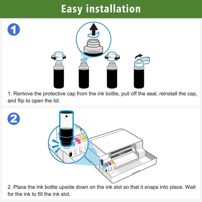 Greenprint 31 32XL Ink Multipack Compatible for H P Smart Tank 319 455 515 530 555 558 559 570 655 670 750 790 5105 5106 5107 7005 7006 7305 7306 7 605 415 419 Printers (5 Packs 2Z/C/M/G) - Image 5