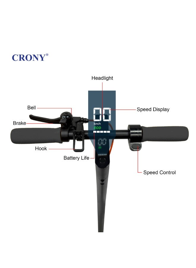 CRONY M365 Electric Scooter with APP – 250W Motor, 36V Battery, Max Speed 40 km/h, 8.5″ Tires, Foldable Aluminium Alloy Frame-BLACK - Image 4