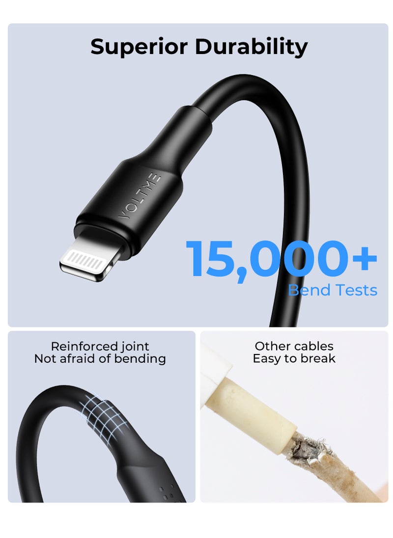 VOLTME - iPhone Charger Cord (1.2M) 2.4A Lightning Cable Fast Charging High Speed Data Sync USB Cable Compatible with iPhone 14/14 Pro/14 Plus/14 Pro Max, 13/12/11/XS MAX/XR/XS/X/8/7/Plus/iPad Air Pods- Black - Image 1