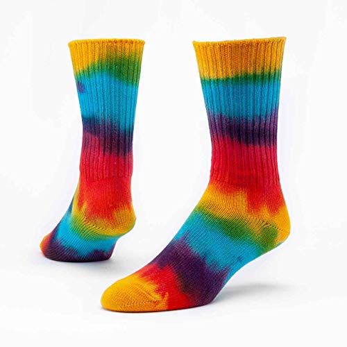 Maggie's Organics - Organic Cotton Crew Socks - 1 Pair Unisex (Medium, Tye Dye Bold) - Image 1