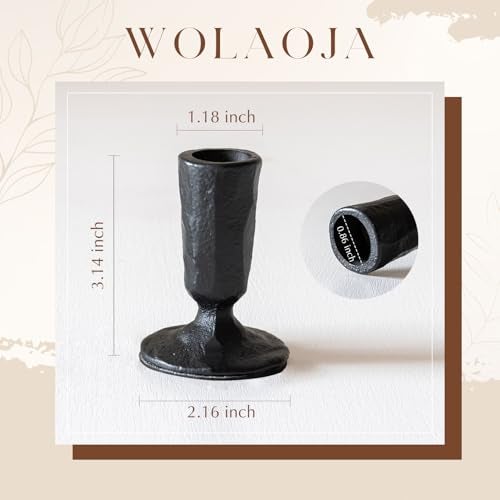 WOLAOJA Candle Sticks Holder Decor, Set of 2 Vintage Black Candle Holders, Modern Decorative Tapered Candlestick Holders Centerpiece for Dining Table Centerpiece, Wedding, Party Decor - Image 4