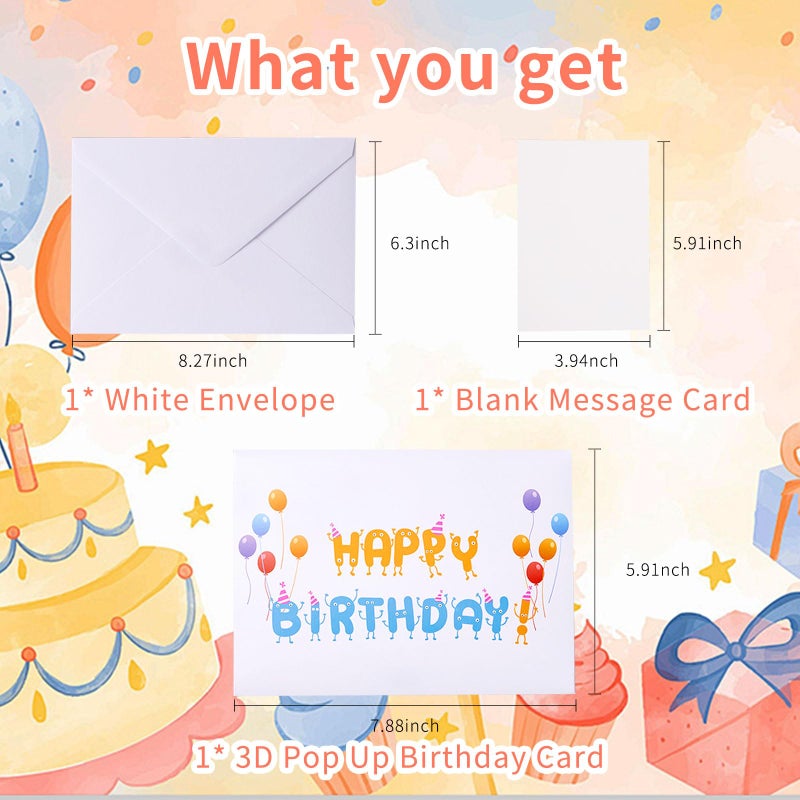 PENGDA Birthday Card Cute Cat Music and Lights Blowable Candle 3d Pop Up Funny Happy Birthday Gift Card for Women for Men for Kids Daughter with Envelope and Note Tag (Cat Birthday Card) - Image 4