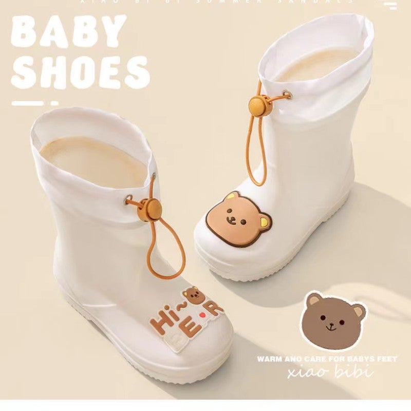 Children'S Rain Boots Cartoon Kindergarten Primary School Students Boys And Girls Rain Boots Baby Non-Slip Soft Bottom Elastic Mouth Waterproof Shoes - Image 4