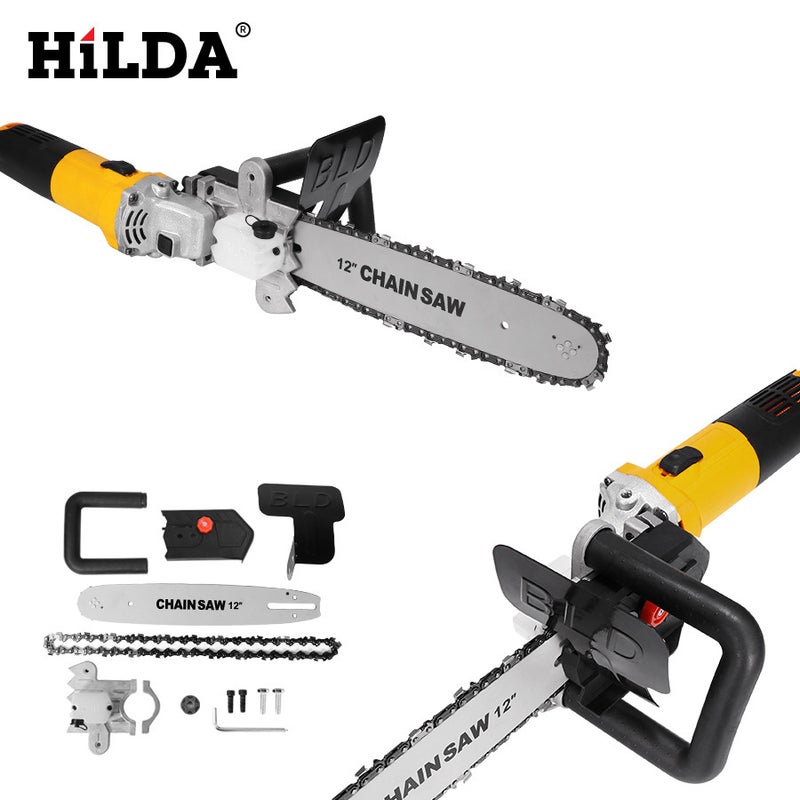 Hilda Angle Grinder to Chainsaw Converter 12-Inch Angle grinding chain saw U-shaped handle