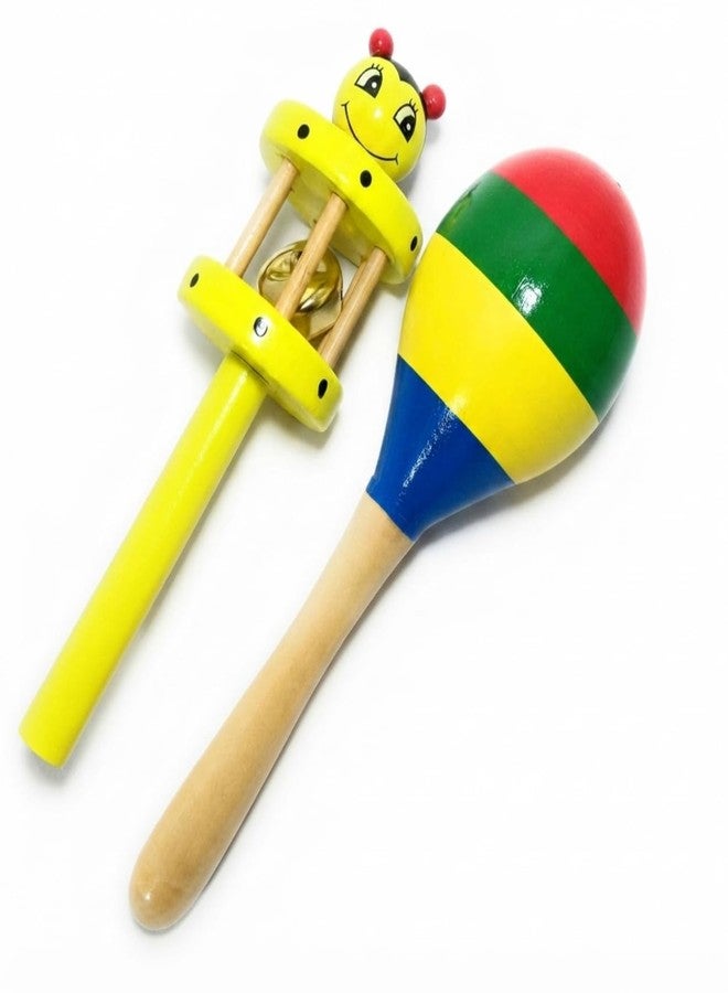 Neotea Wooden Rattle Toy Set for Babies | Cage + Shaker Design | Eco-Friendly, Safe, and Non-Toxic | Set of 2 | Colorful, Stimulating Rattle Toy for Infants | Perfect for Early Development - Image 1