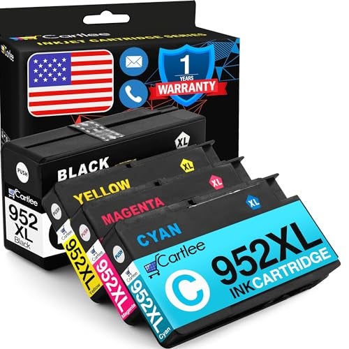 Cartlee Compatible Ink Cartridges Replacement for HP 952xl Ink Cartridges Combo Pack for HP 952 Combo Pack for HP952XL for 8710 Printer 952 XL for HP952 Black and Color 4pk - Image 1