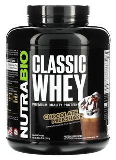 NutraBio Classic Whey Protein Chocolate Milkshake 5 lbs (2268 g) 