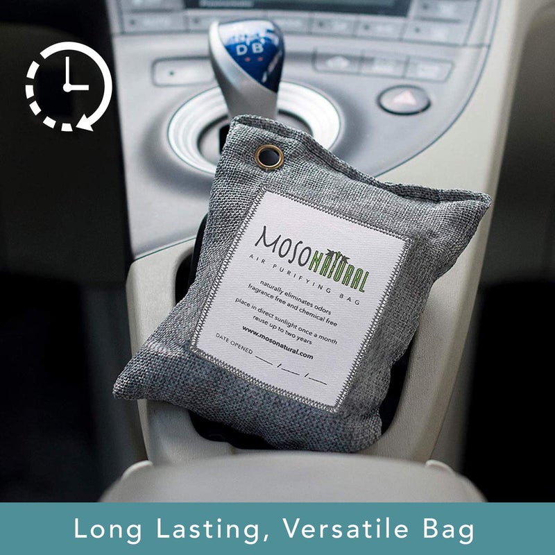 MOSO NATURAL Unscented Air Purifying Granule Bag Odor Eliminator For Cars ClosetsBathrooms And Pet Areas 200gram Charcoal color Long Lasting Charcoal Bag Lasts up to 2 years - Image 5