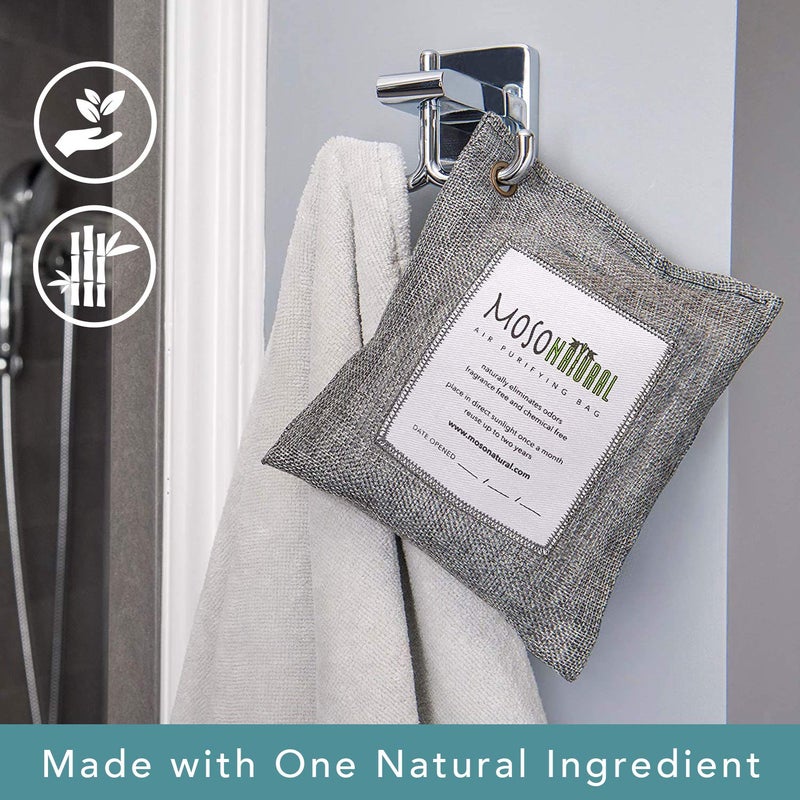 MOSO NATURAL Unscented Air Purifying Granule Bag Odor Eliminator For Cars ClosetsBathrooms And Pet Areas 200gram Charcoal color Long Lasting Charcoal Bag Lasts up to 2 years - Image 4