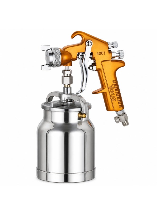 Voylet 4001 Professional Air Spray Gun with 1000ml Paint Cup, 1.4mm / 1.7mm / 2.0mm Nozzle Options, Suction Feed Pneumatic Paint Sprayer for Automotive, Furniture & Industrial Coatings - Image 1