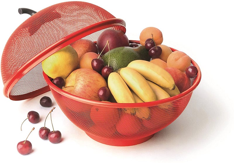 Clefairy Mesh Metal Fruit Bowl,Household Round Fruit and Vegetable Basket,Decorative Storage Container with Food Cover for Kitchen Bread Candy Picnic - Image 1