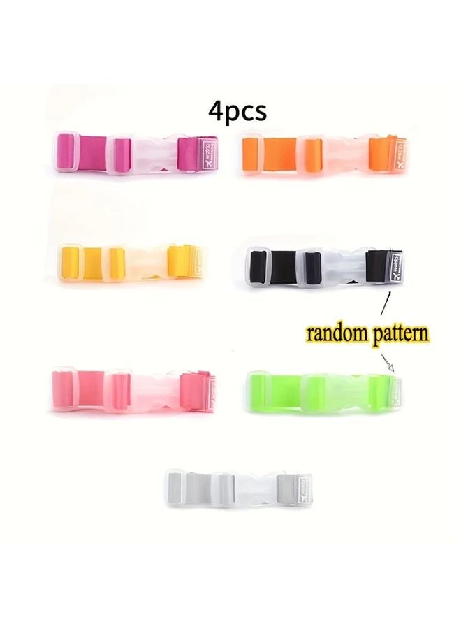 4Pcs Adjustable Travel Luggage Straps Quick Release Buckle Random Color Portable Durable - Image 1