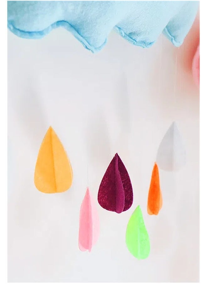 yongsheng Soft Cloud Ceiling Hanging Decoration 38 X 22cm,Handing Wall Stickers Cloud Decorations Felt Rain Cloud Rain Drops Boys and Girls Play Tent Wall Decor for Baby Nursery  - Image 3