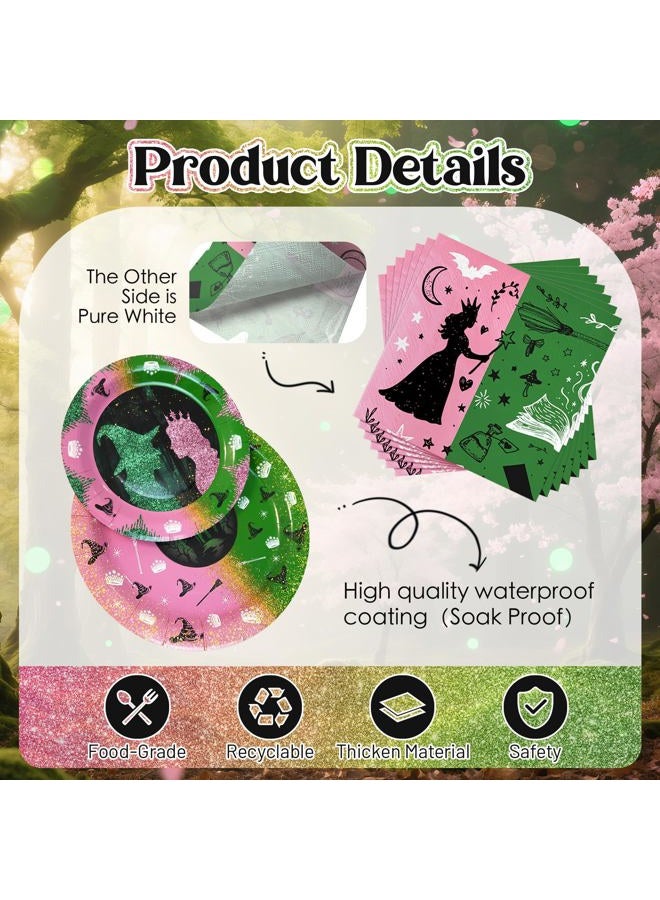 Watch Me Fly Witch and Princess Party Tableware Set for 25 Guests, Includes 9” and 7” Plates and Napkins, Princess & Witch Design, Disposable Girl Birthday Party Supplies for Magical Fairy Tale Theme Celebration - Image 3