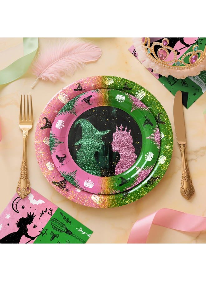 Watch Me Fly Witch and Princess Party Tableware Set for 25 Guests, Includes 9” and 7” Plates and Napkins, Princess & Witch Design, Disposable Girl Birthday Party Supplies for Magical Fairy Tale Theme Celebration - Image 5