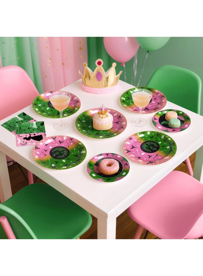 Watch Me Fly Witch and Princess Party Tableware Set for 25 Guests, Includes 9” and 7” Plates and Napkins, Princess & Witch Design, Disposable Girl Birthday Party Supplies for Magical Fairy Tale Theme Celebration - Image 4
