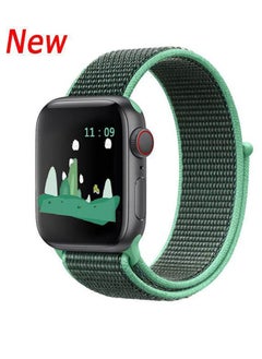 For Apple Watch Series 7 & 8 (45mm) & Apple Watch Ultra (49mm) Nylon Sport Replacement Strap Bands With Adjustable Closure - Green