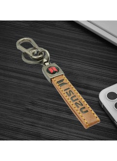 ISUZU Car Key Chain Super Finish Metal Ring PU Leather Strap Keychain Home Key Chain Car Keychain ISUZU - 1Pcs  - Image 1