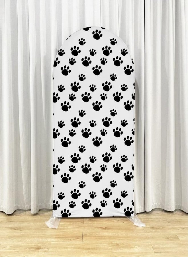 FiVan Paw Prints Arch Backdrop Cover for Birthday Baby Shower Party Decoration 7x4ft Stretchy Spandex Elastic Background - Image 2