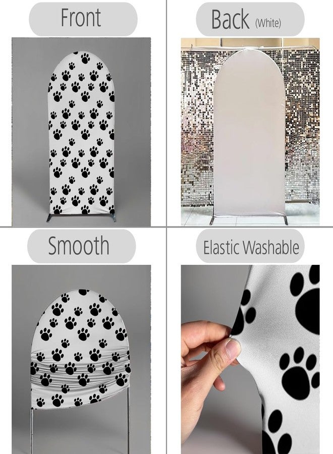 FiVan Paw Prints Arch Backdrop Cover for Birthday Baby Shower Party Decoration 7x4ft Stretchy Spandex Elastic Background - Image 3