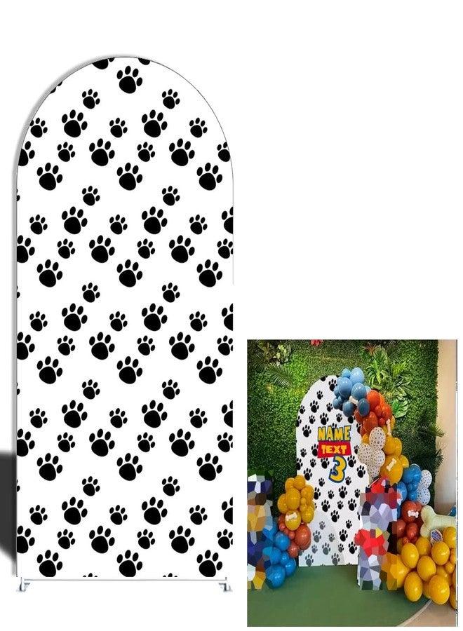 FiVan Paw Prints Arch Backdrop Cover for Birthday Baby Shower Party Decoration 7x4ft Stretchy Spandex Elastic Background - Image 1