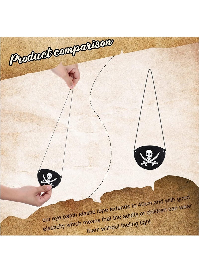 TAPIT 12 Pieces Pirate Hat and Pirate Eye Patch Set, Skull Print Pirate Captain Costume Cap Eye Mask for Halloween Decoration, Pirate Theme Party Cosplay Masquerade Accessories - Image 5