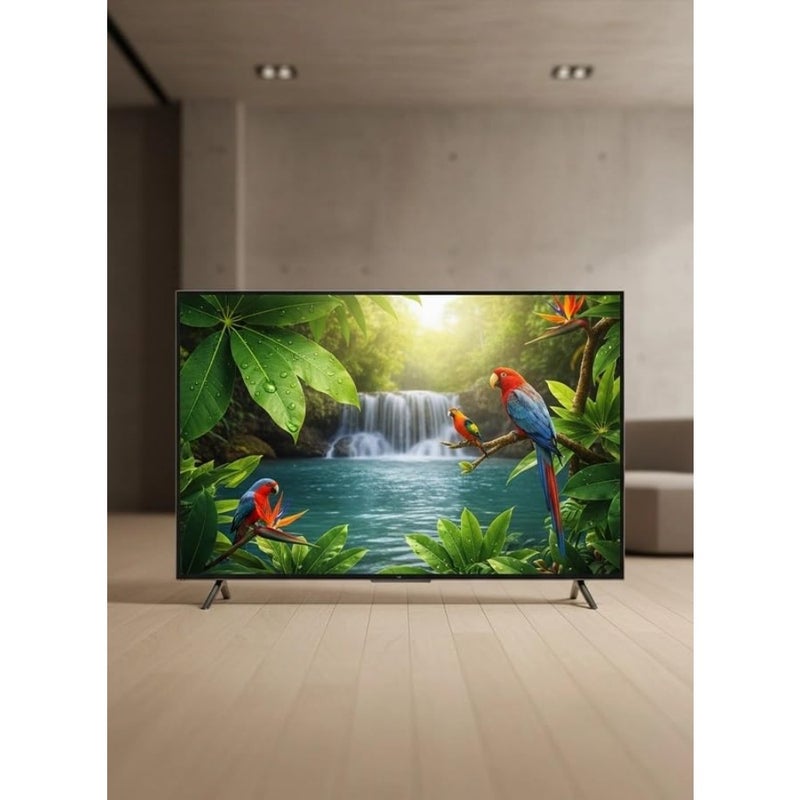Living room 4K smart TV with break-resistant tempered glass, black finish, ultra-thin bezel and seamless WebOS integration for effortless streaming and control - Image 5