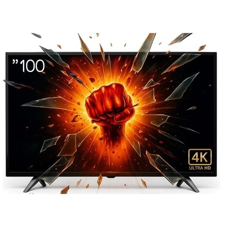 Living room 4K smart TV with break-resistant tempered glass, black finish, ultra-thin bezel and seamless WebOS integration for effortless streaming and control - Image 1