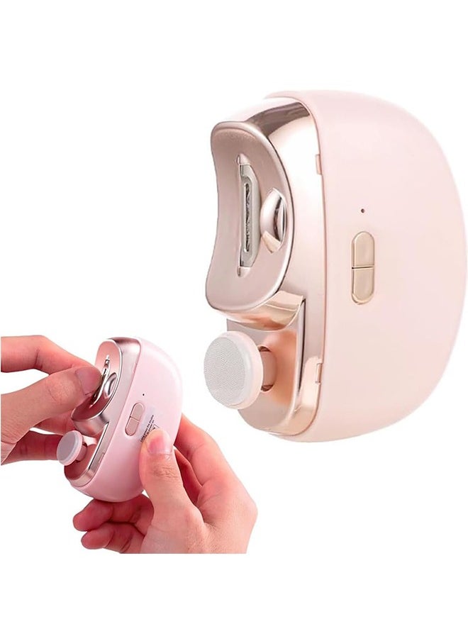 JCB CHIC Electric Nail Clipper, Nail Trimmer Nail Polisher 2 in-1, Automatic Nail Clipper 2 Speed Fingernail Clippers Nail File with Light, Women Manicure Set Nail Clippers for Baby Kids Seniors Weak Hands  - Image 1