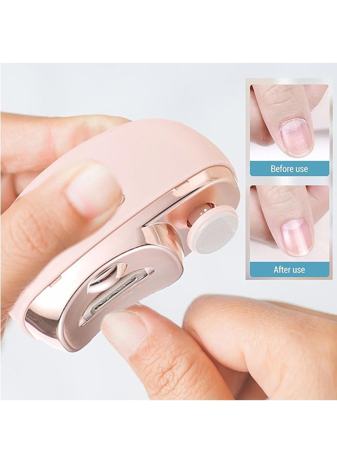 JCB CHIC Electric Nail Clipper, Nail Trimmer Nail Polisher 2 in-1, Automatic Nail Clipper 2 Speed Fingernail Clippers Nail File with Light, Women Manicure Set Nail Clippers for Baby Kids Seniors Weak Hands  - Image 5
