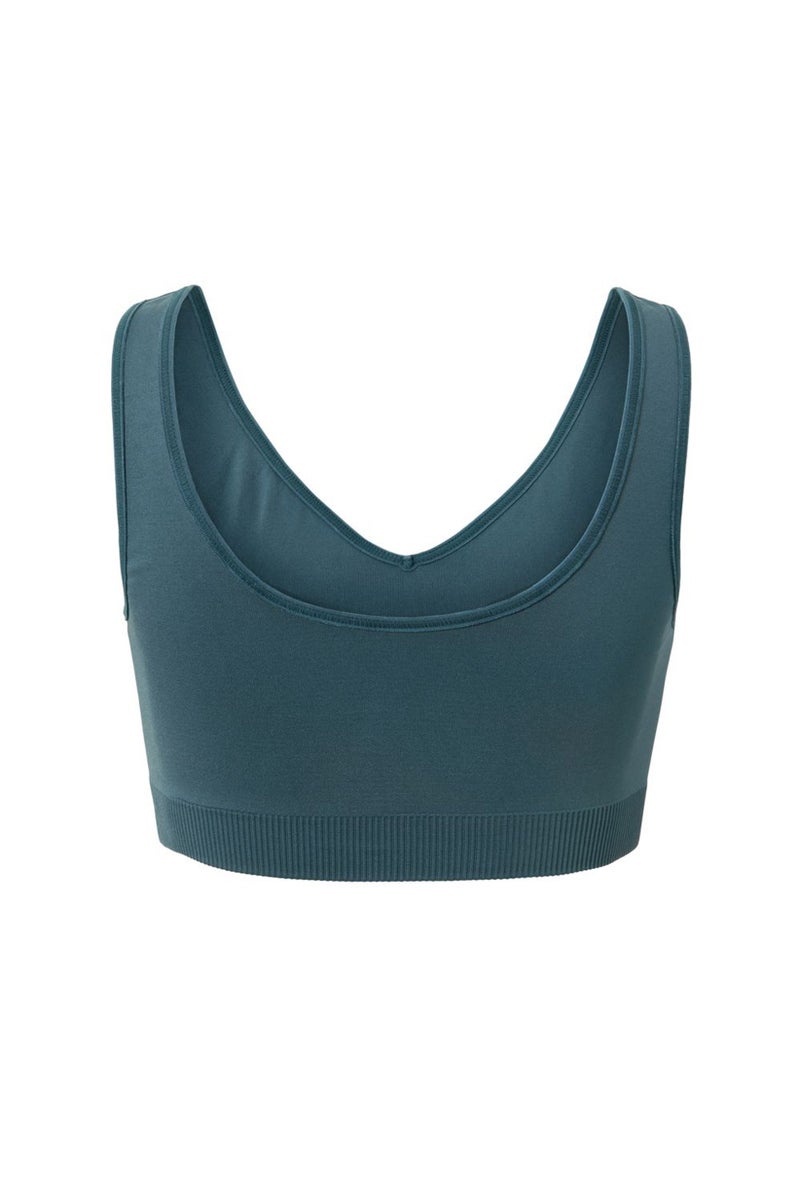 Tchibo Women Non Padded Seamless Sports Bra, Teal Green - Image 3