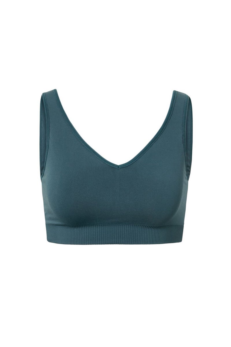 Tchibo Women Non Padded Seamless Sports Bra, Teal Green - Image 2
