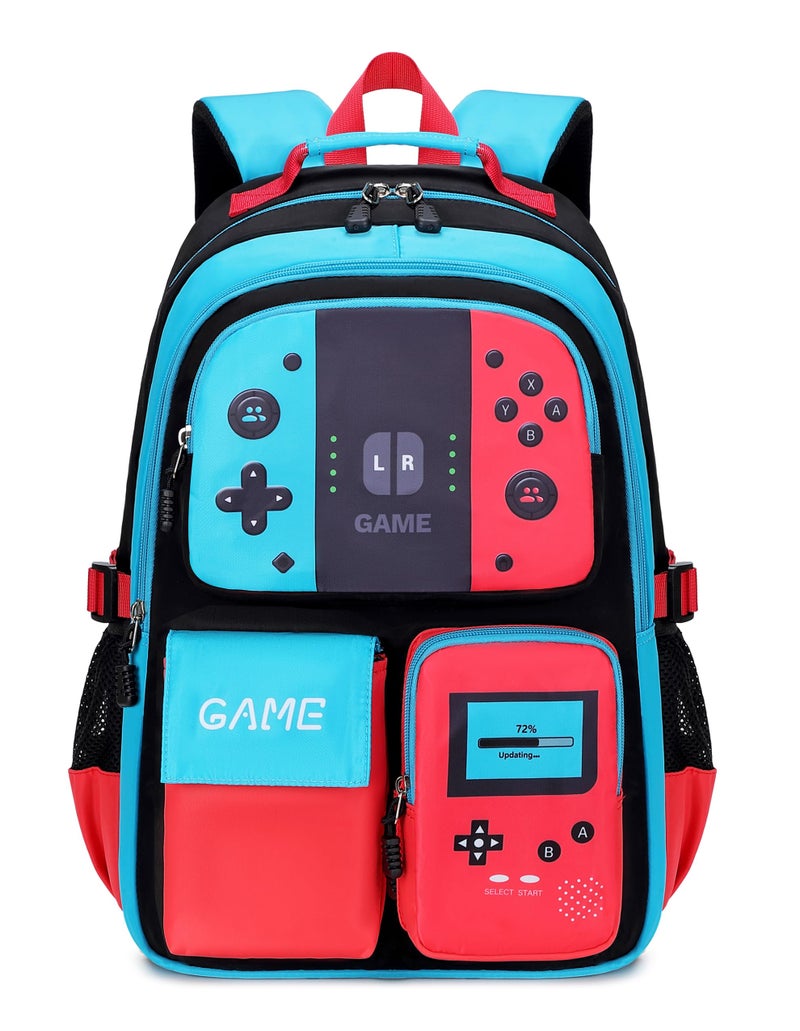 BLUWEI Boys Backpack Kids Bookbag TeensSchool Bag LuminousGame Large capacity bag(1Blue) - Image 1