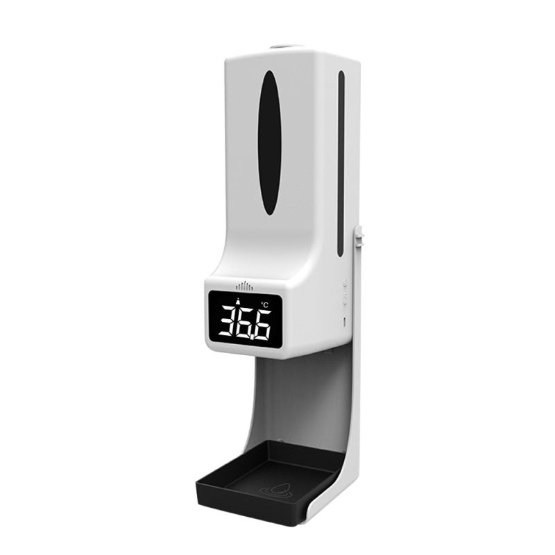 1000ml Wall Mounted Automatic Soap Dispenser with Infrared Thermometer 2-in-1 - Non-contact Temperature Measurement Large LCD Display High Precision Sensor for Home Hotel School Office Use - Image 1