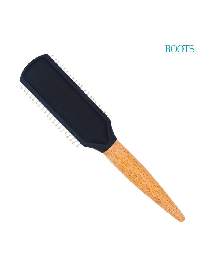 روتس - فرشاة شعر خشبية - مجداف دائري وتصفيفات مهواة لشعر صحي وجذاب - مناسبة لجميع أنواع الشعر - للرجال والنساء - فرشاة شعر خفيفة الوزن وأنيقة - BWR44 - Image 2