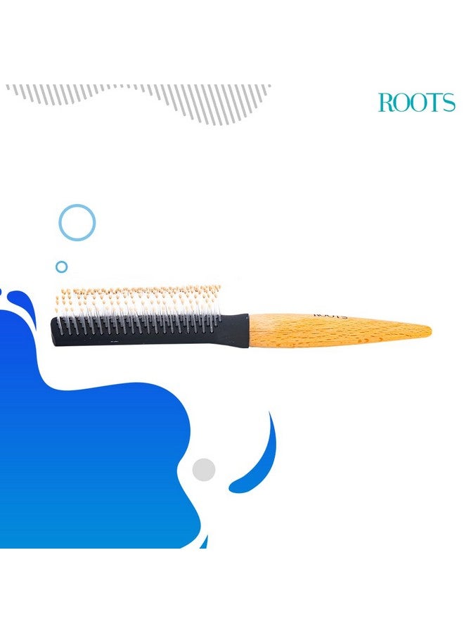 روتس - فرشاة شعر خشبية - مجداف دائري وتصفيفات مهواة لشعر صحي وجذاب - مناسبة لجميع أنواع الشعر - للرجال والنساء - فرشاة شعر خفيفة الوزن وأنيقة - BWR44 - Image 3