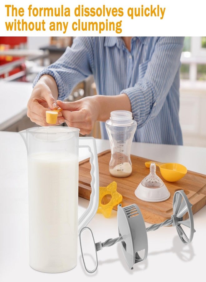 WAKCCIL Mixing Pitcher with Plunger Mixer 2 QT/64OZ Plastic Water Pitcher with Lid & Clean Sponge, Angled Plastic Blades and Adjustable Mixer Plunger for Mix Juice, Milk,Tea, Beverage Container - Image 4