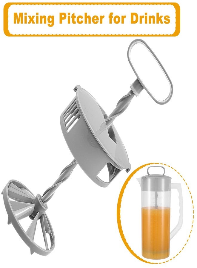 WAKCCIL Mixing Pitcher with Plunger Mixer 2 QT/64OZ Plastic Water Pitcher with Lid & Clean Sponge, Angled Plastic Blades and Adjustable Mixer Plunger for Mix Juice, Milk,Tea, Beverage Container - Image 3