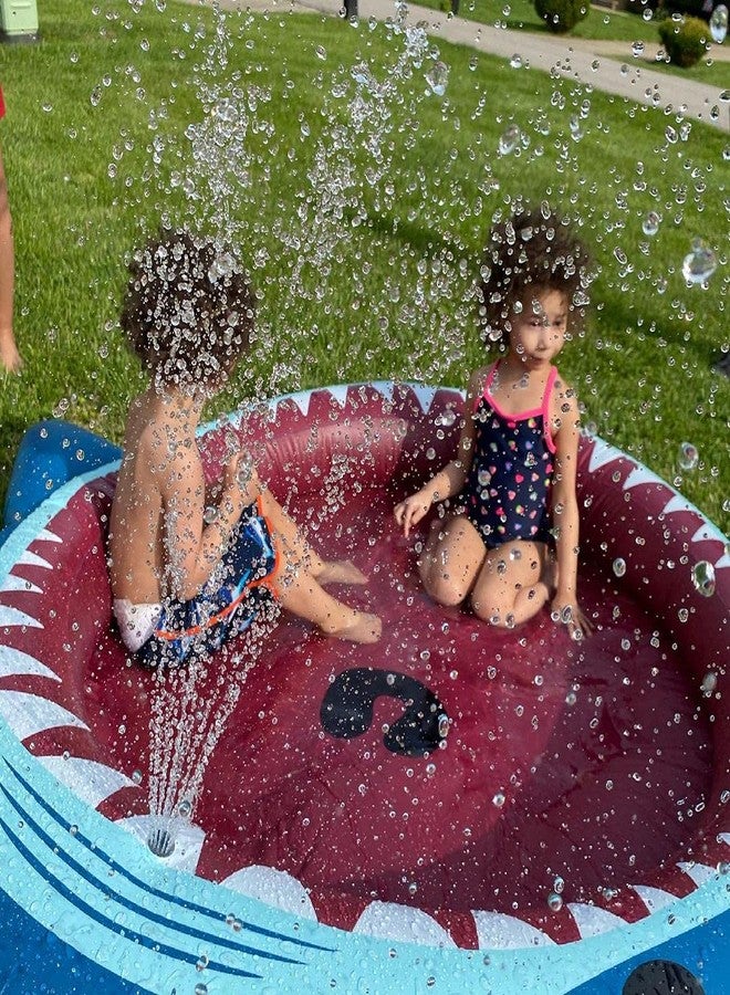 Jasonwell Inflatable Kiddie Pool Sprinkler: 71-Inch 3-in-1 Children Ball Pit Shark Baby Wading Pool Outdoor Swimming Pool Summer Water Toys for Boys Girls Dogs - Image 5