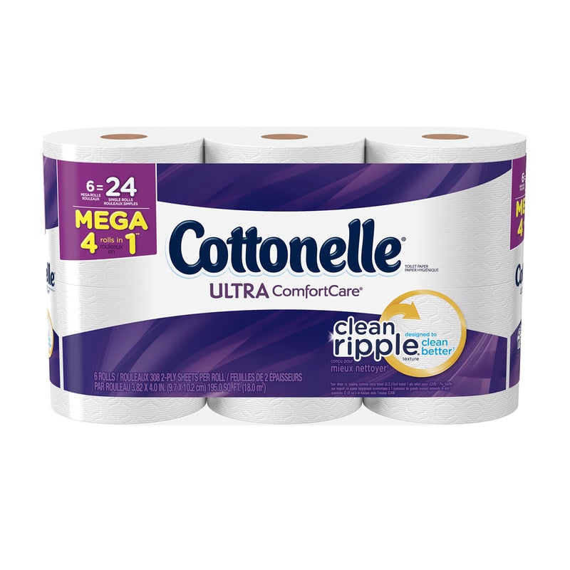 Cottonelle ورق تواليت كوتونيل الترا كومفورت كير 6 لفات ميغا - Image 3