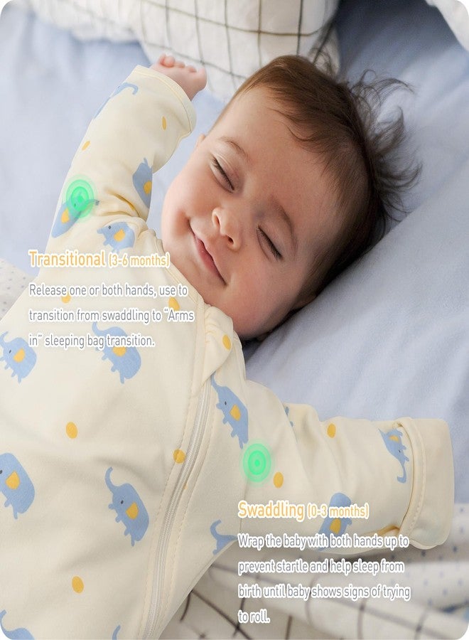 Knirose Organic Cotton Transitional Swaddle Sack with Arms Up & Sleeves, Mitten Cuffs, 2-Way Zipper, Sleeping Sacks for Newborns - Calms Startle Reflex, Boys & Girls Sleep Bag - Image 3