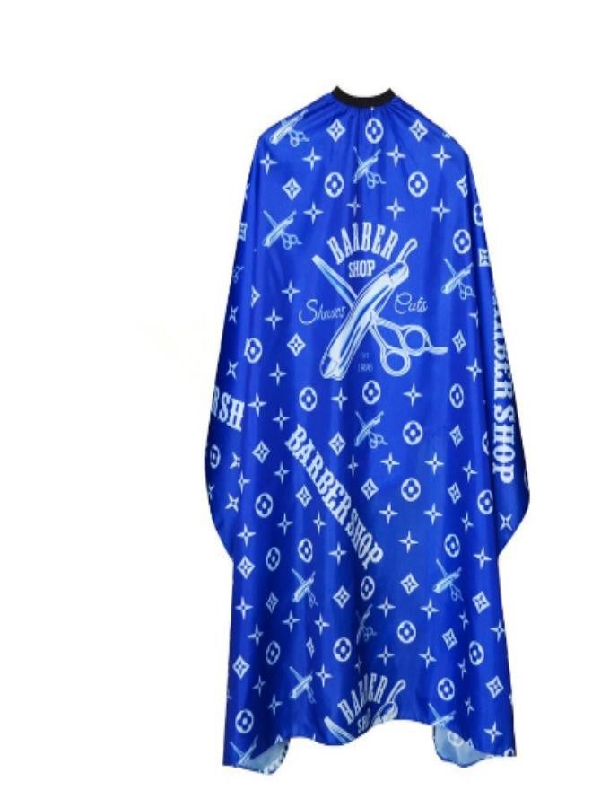 Generic Professional Hairdressing Barber Cape Blue/White - Image 1
