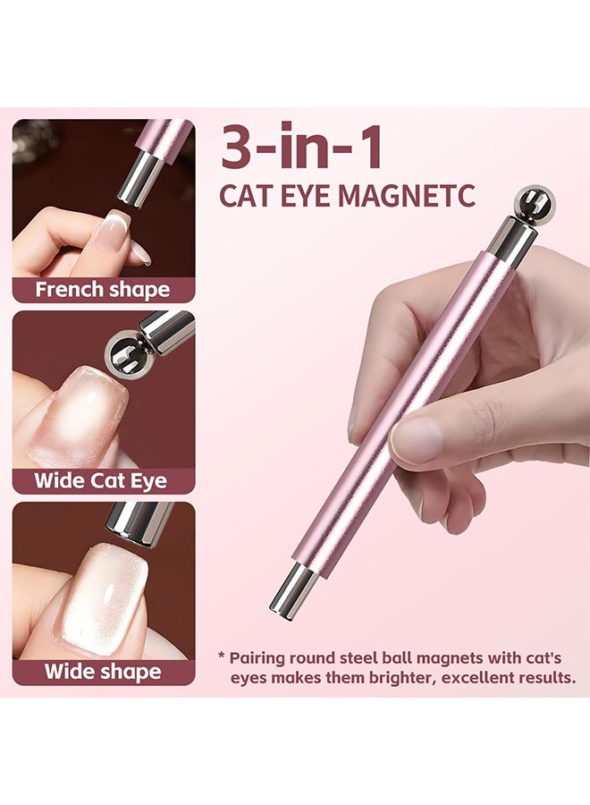 6-Piece Nail Magnet Set for Cat Eye Gel Polish – Black Bead-Attracting Nail Magnet Pen & Heart-Shaped Magnet for Nails, Multifunctional Magnetic Nail Tool for Nail Art, Perfect for Home DIY, Nail Art Design - Image 3