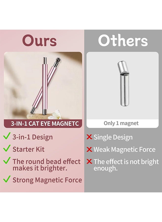 6-Piece Nail Magnet Set for Cat Eye Gel Polish – Black Bead-Attracting Nail Magnet Pen & Heart-Shaped Magnet for Nails, Multifunctional Magnetic Nail Tool for Nail Art, Perfect for Home DIY, Nail Art Design - Image 4