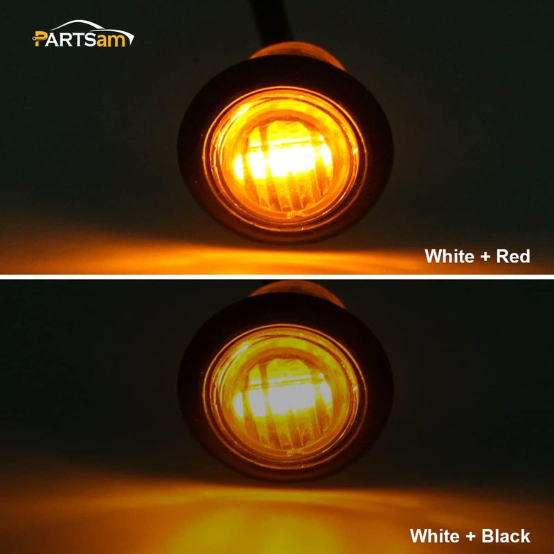 Partsam 10Pcs 3/4" Round Amber LED Marker Lights - Image 5