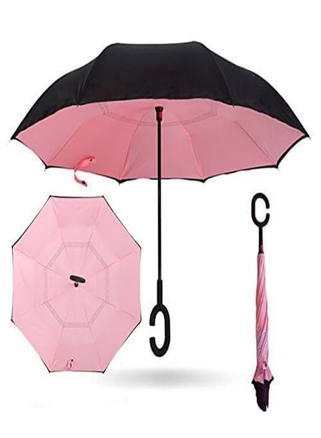 OLAMLY Inverted Windproof Upside Down Umbrellas with C-Shaped Handle for Women and Men | Easy Open & Close car Umbrella | Double Layer Inside Out Folding Umbrella - Image 3