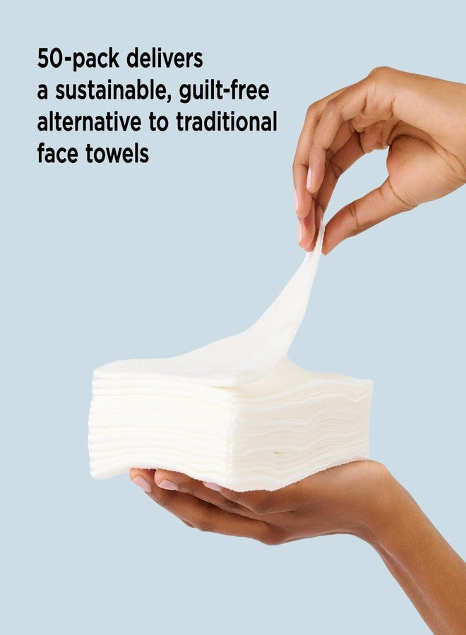 Diane Pure Skin Towels, Disposable Face Towels for Hygienic Cleanse, Makeup Remover Dry Wipes, XL Face Towels that Remove Makeup, Oils, & Dirt from Skin, Eco-Friendly, Vegan, Biodegradable - 50-Pack - Image 5